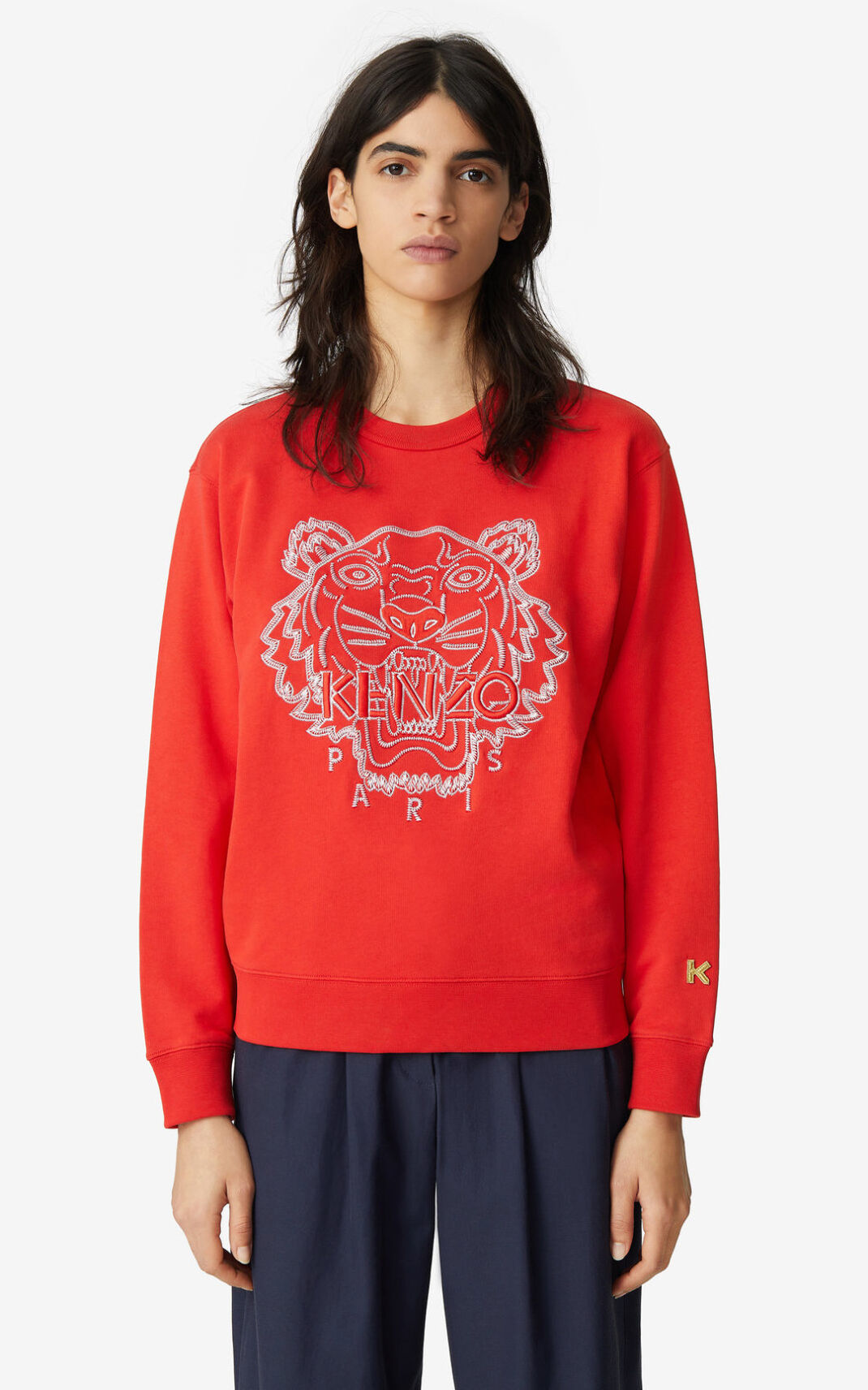 Kenzo Tiger Sweatshirt Bayan Kırmızı | 8479-BURDY